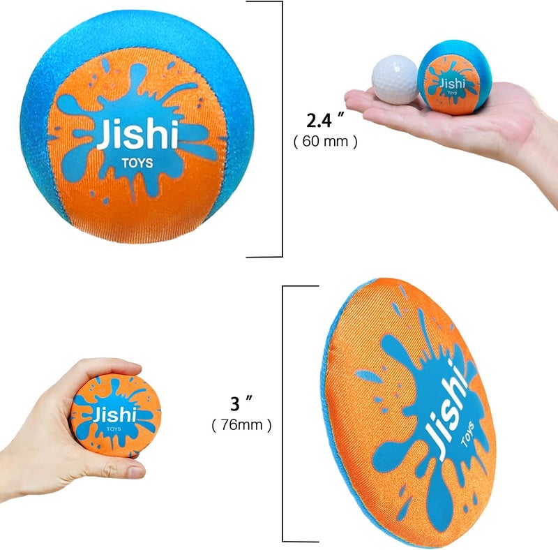 Jishi كرات الماء القافزة، ألعاب بركة الشاطئ للأطفال من 4-8-12 سنوات، ألعاب مائية خارجية، كرات قفز الماء للعب في الأنهار والبحيرات وحمامات السباحة للأطفال من 3-5 4-8-12، هدايا صيفية للشباب والبالغين والعائلة - Image 2